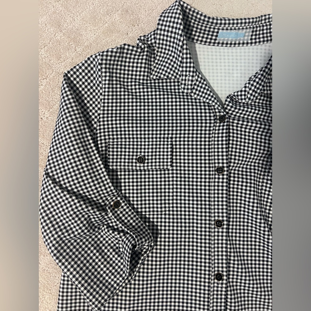 J McLaughlin Checkered Gingham Button Down - image 5